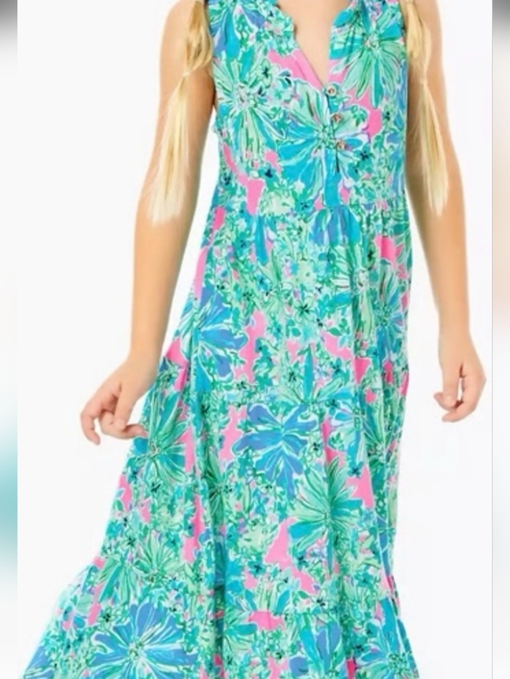 EUC Girls Lilly Pulitzer Soleil Pink Maxi Dress- Mommy And Me